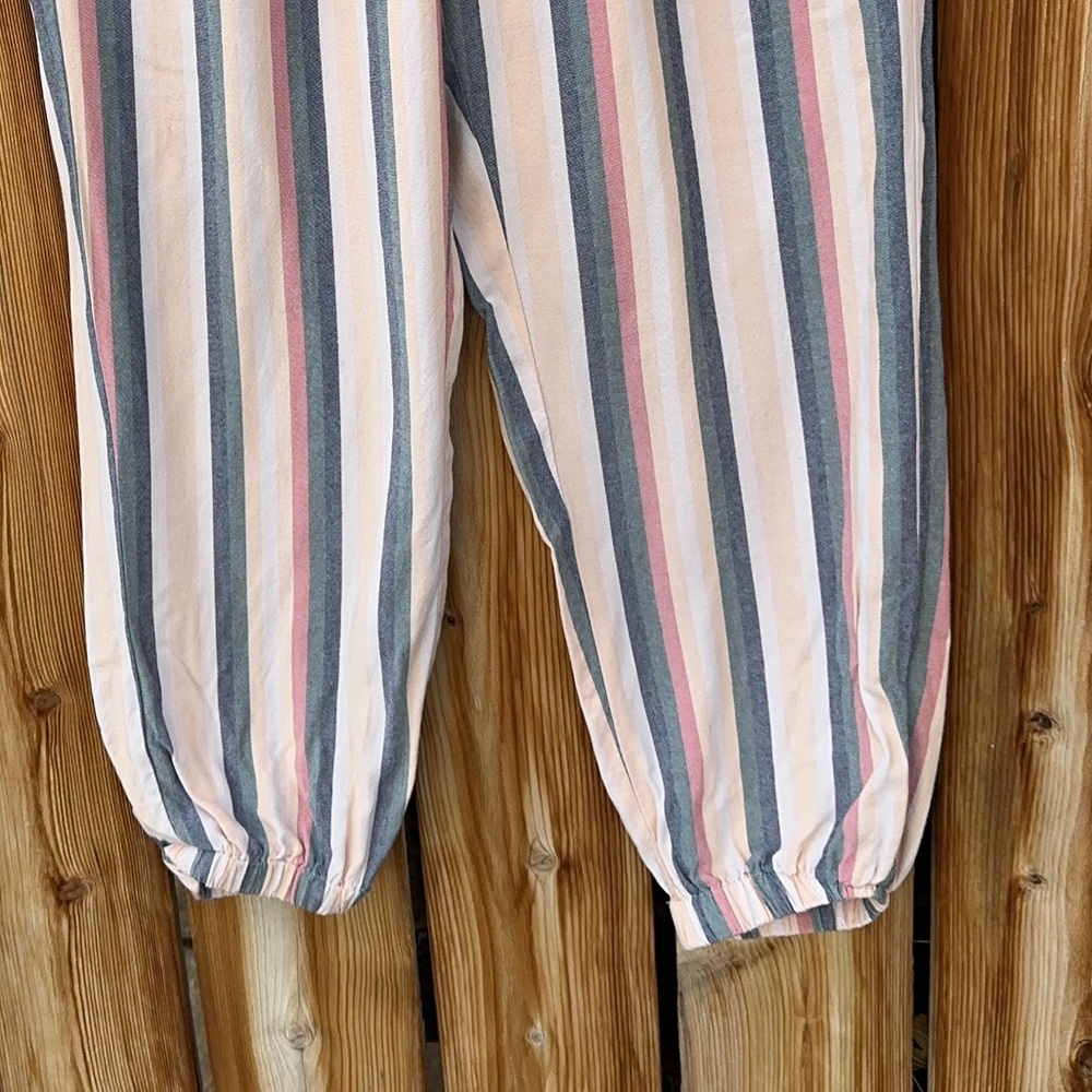 American Eagle Striped Paperbag Waist Beach Jogger Pants Size M - Picture 6 of 14
